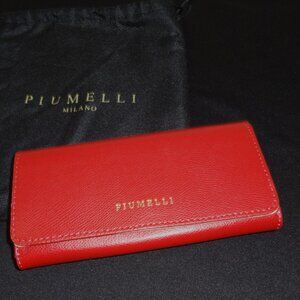 Piumelli Red Clip Front Wallet